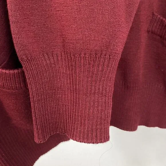Paul & Shark Vintage Yachting Burgundy Wool Blend Cardigan Sweater Size M